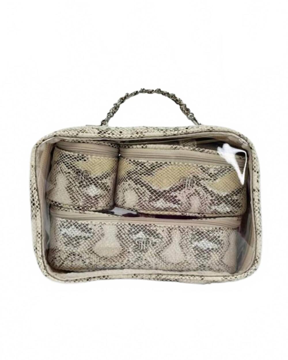 NEW PURSEN women's trio jet setter travel case bag in safari sands